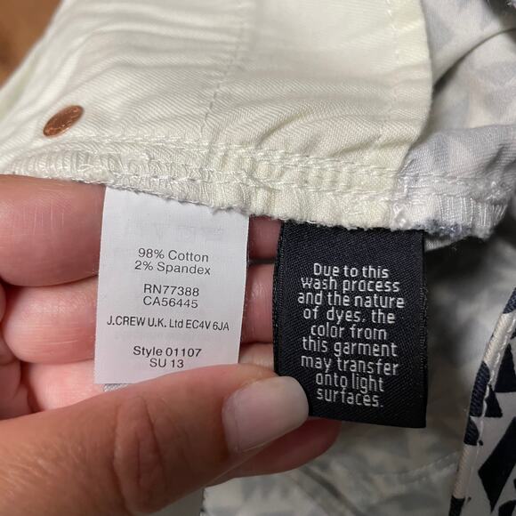 J.Crew Womens Toothpick Ankle Pant Size 25 Geometric Aztec Print Navy Blue White - Picture 7 of 10